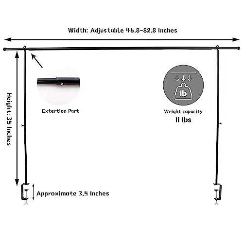 OSYIN Over The Table Rod Stand with Clamps 46-82”Length Adjustable Metal Balloon Flower Arch Stand - Image 5