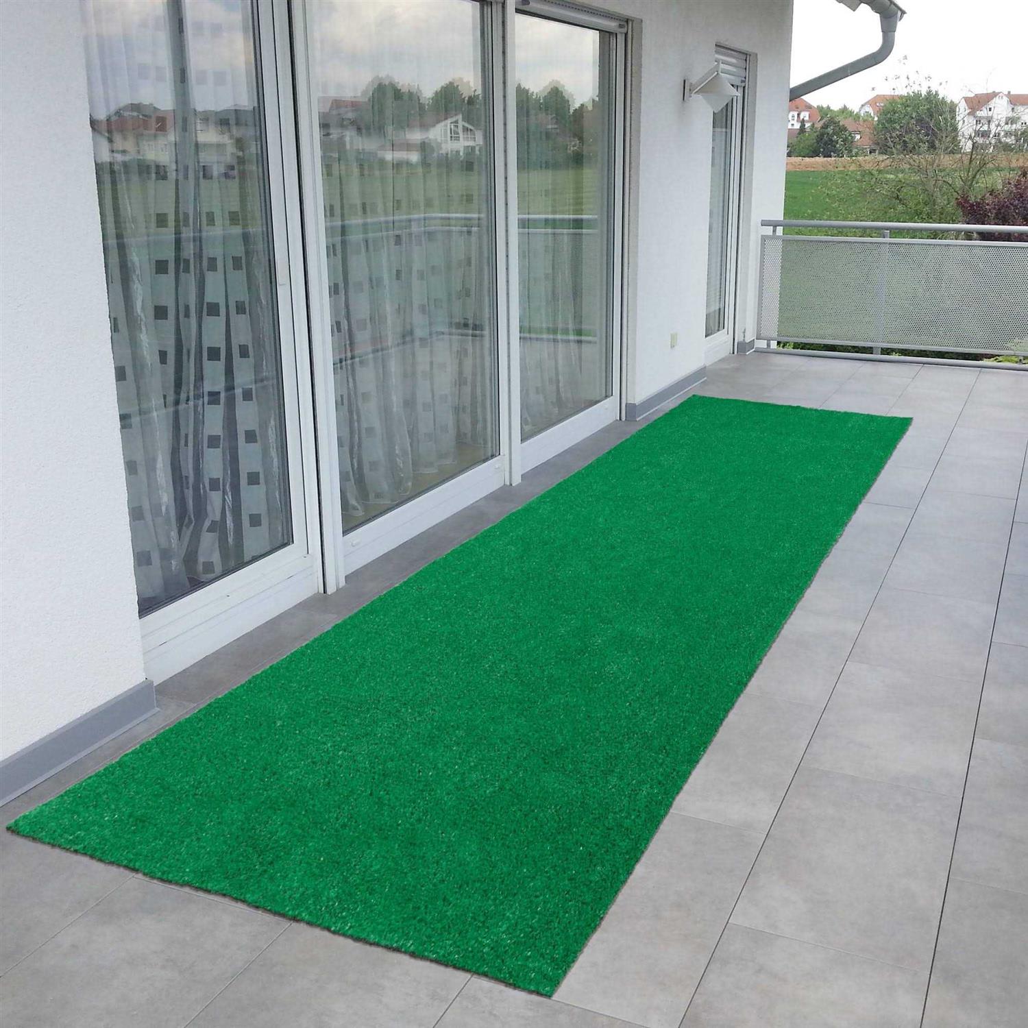 Ottomanson Evergreen Collection Waterproof Solid Grass Design Indoor/Outdoor Artificial Grass Rug - Image 3