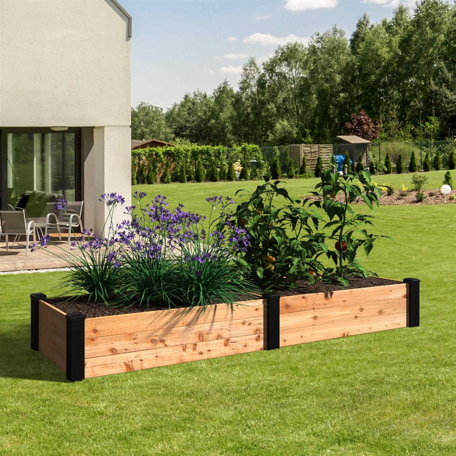 Outdoor Essentials Haven 2 ft. x 8 ft. Natural Cedar Raised Garden Bed - Image 5