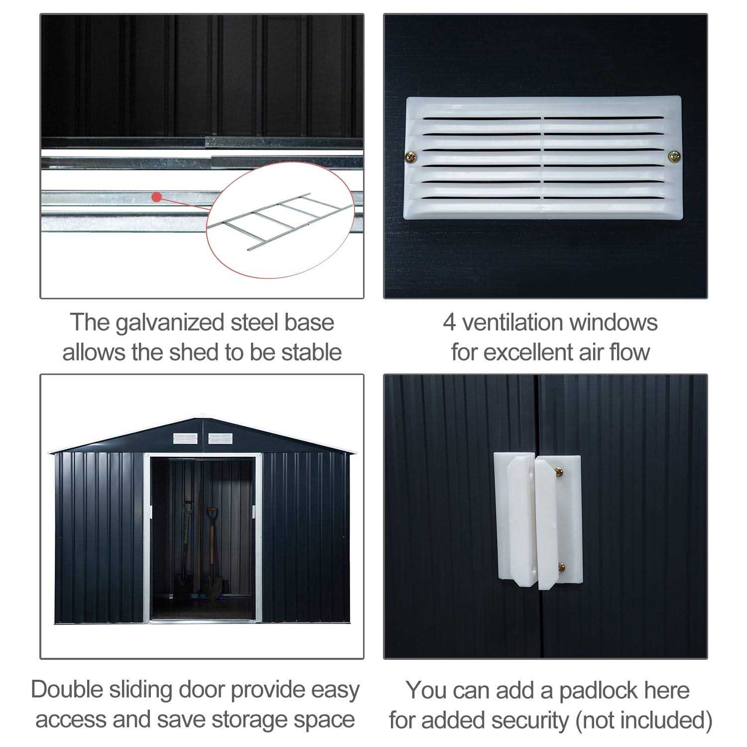 Outsunny Metal Garden Shed 845-031 - Image 4