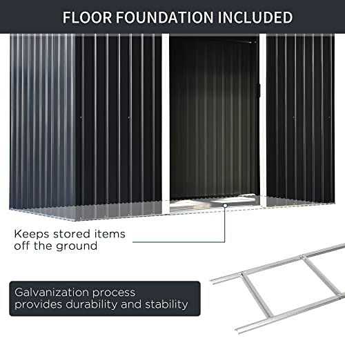 Outsunny 9' x 4' Metal Garden Storage Shed Tool House with Sliding Door Spacious Layout & Durable Construction for Backyard - Image 3