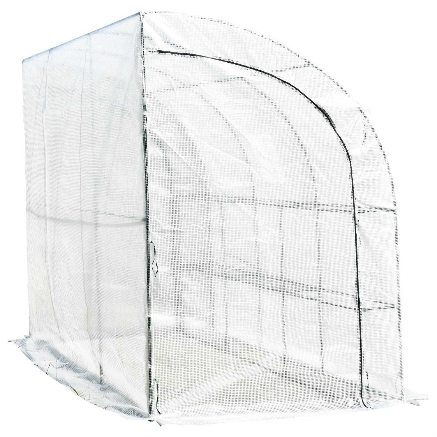 Outsunny 7' x 7' Outdoor Walk-In Greenhouse, Plant Nursery with Roll-up and PE Cover - Image 3