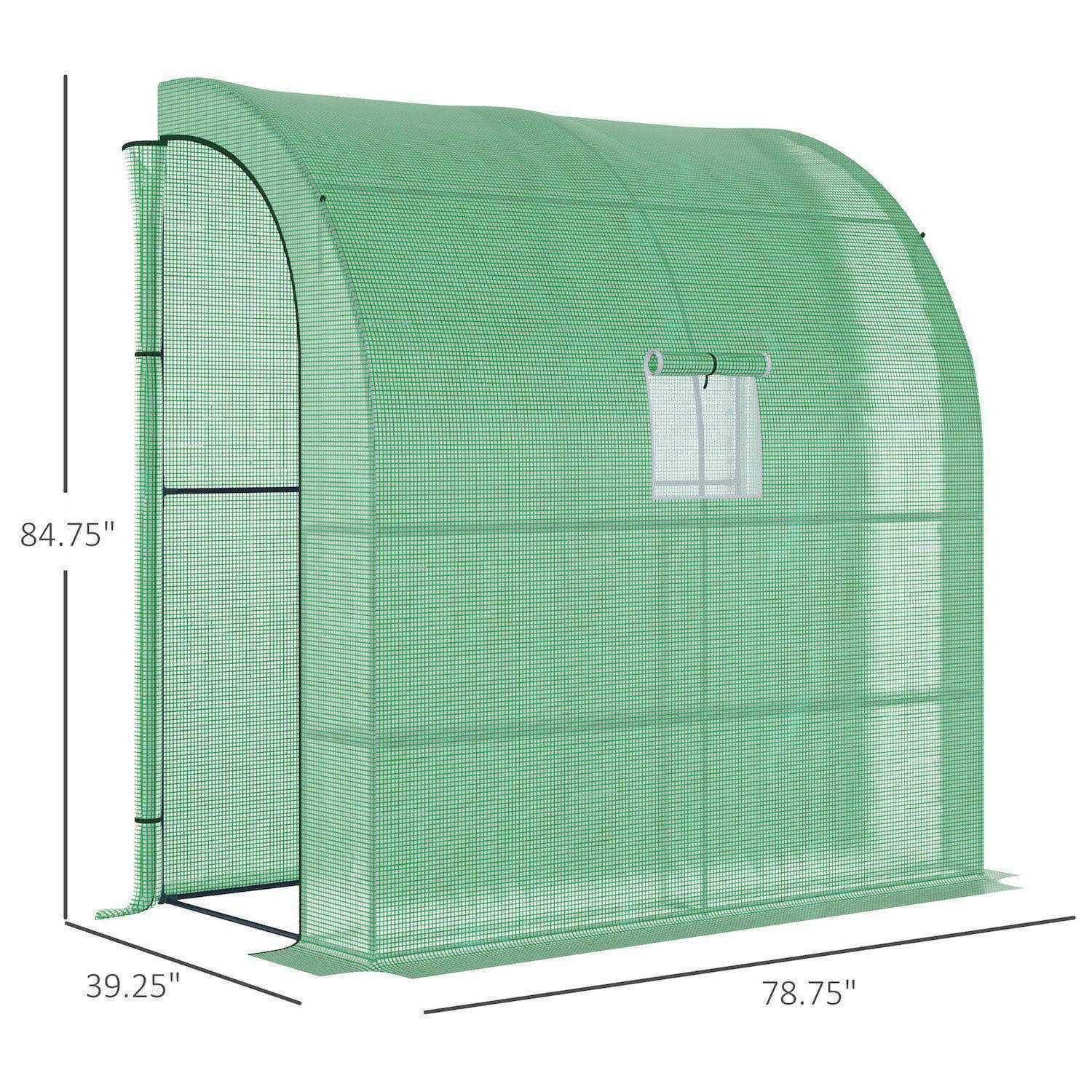 Outsunny 7' x 7' Outdoor Walk-In Greenhouse, Plant Nursery with Roll-up and PE Cover - Image 3