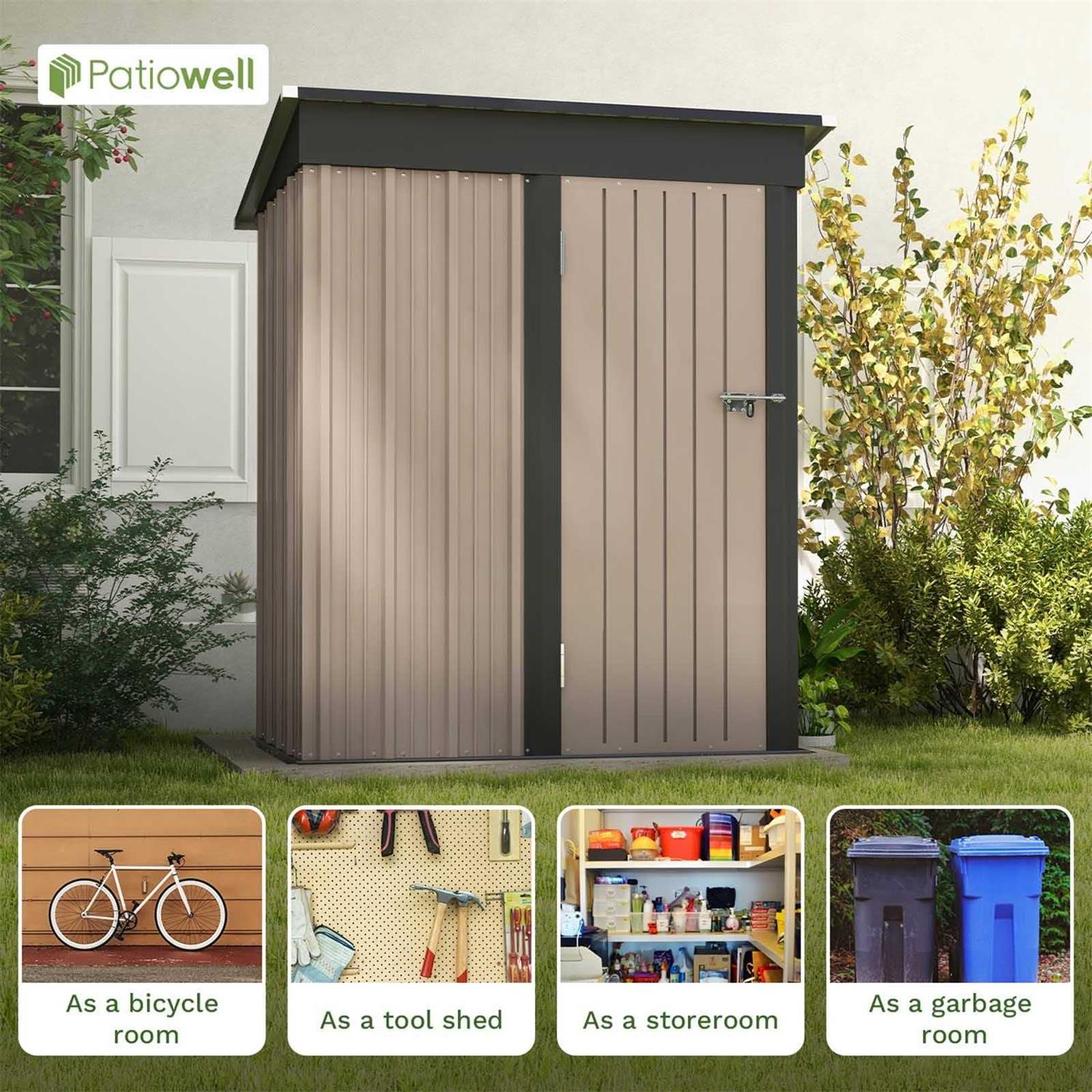 Patiowell 5-ft x 3-ft Steel Storage Shed - Image 4