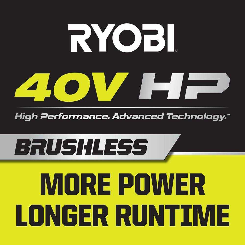 RYOBI 40V HP Brushless Cordless Carbon Fiber Shaft Attachment String Trimmer 4.0 Ah Battery Charger - Image 4