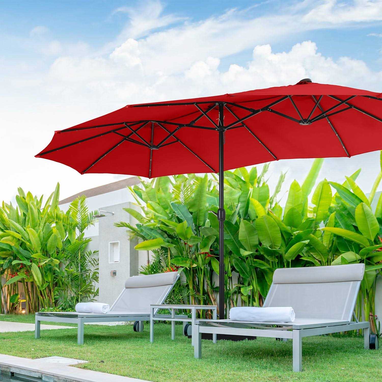 PHI VILLA 15ft Double-sided Patio Umbrella with Lights - Image 3