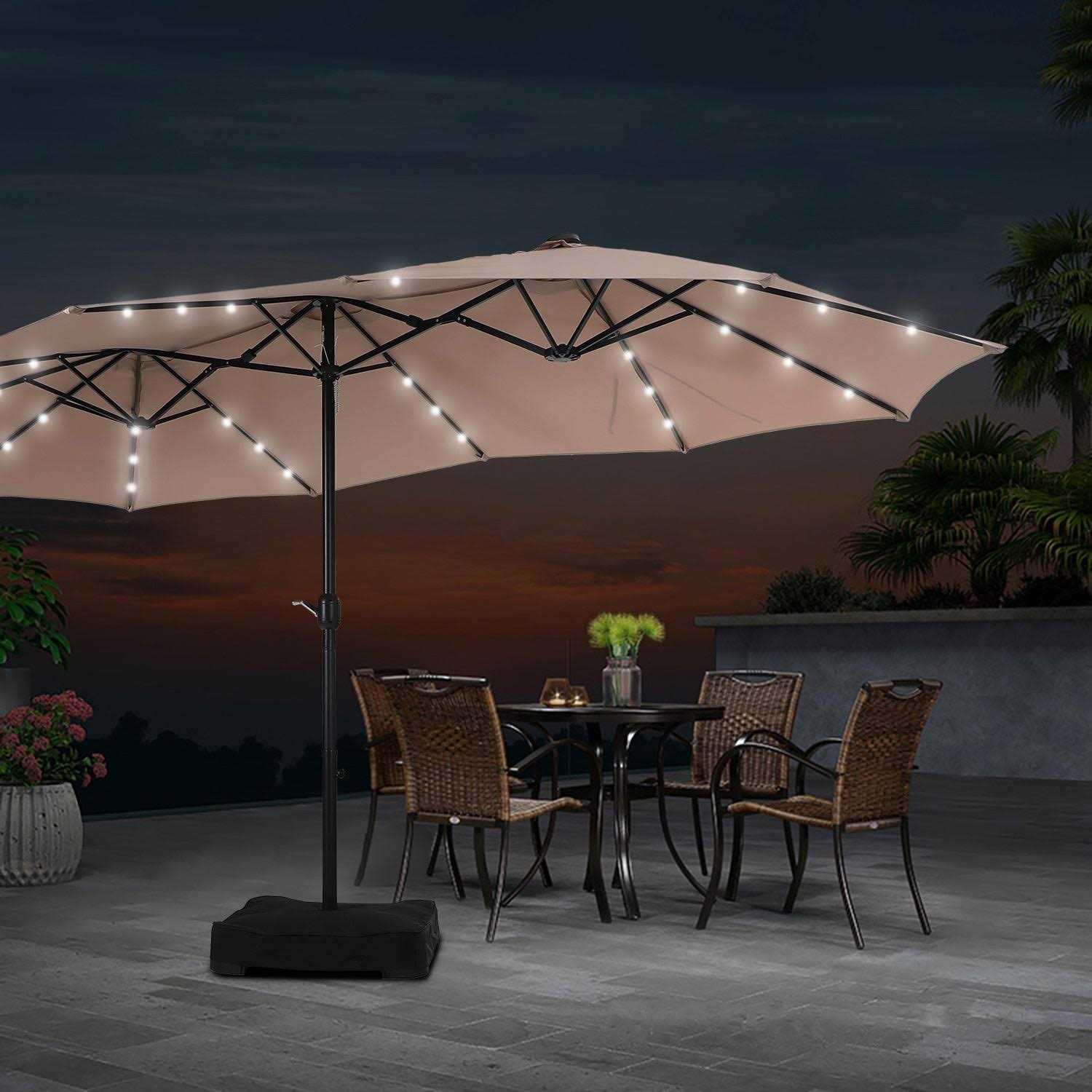 PHI VILLA 15ft Double-sided Patio Umbrella with Lights - Image 5