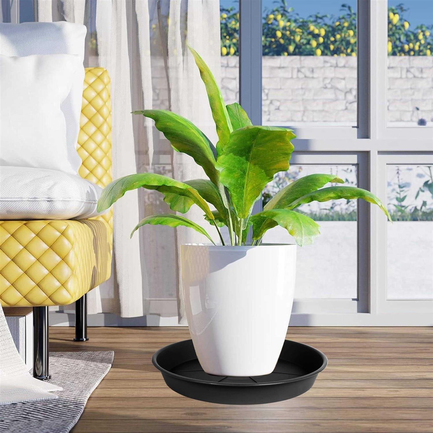 OVZILKI Plant Saucer Tray Heavy Duty Plastic Pot Plant Drip Trays Saucers for for Indoors Outdoor - Image 3