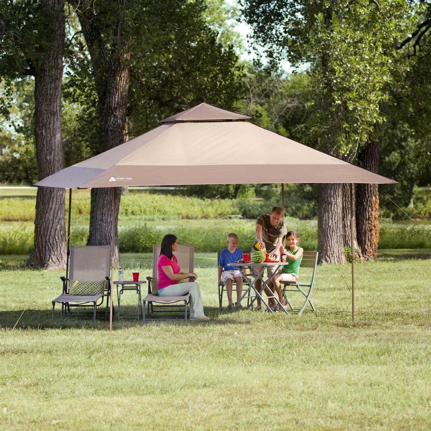 Ozark Trail 13' x 13' Beige Instant Outdoor Canopy with UV Protection - Image 3