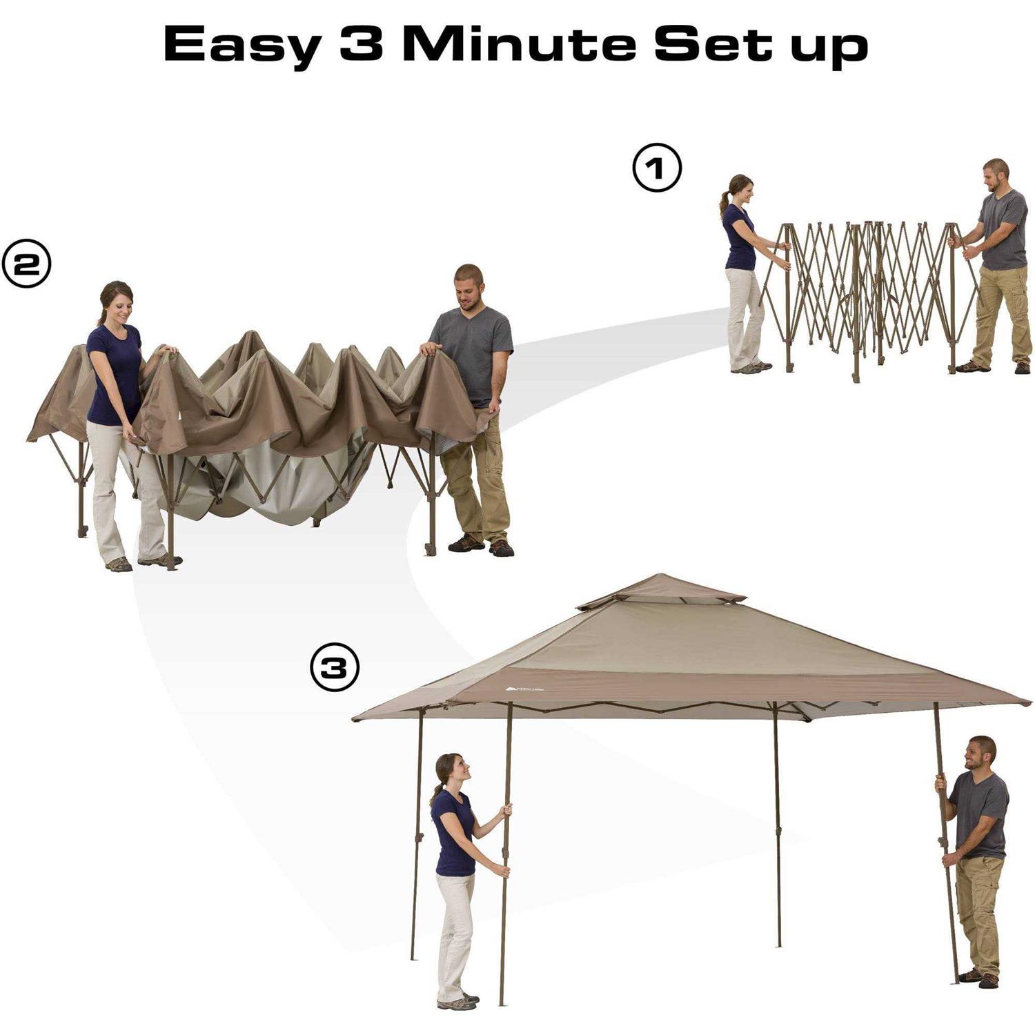 Ozark Trail 13' x 13' Beige Instant Outdoor Canopy with UV Protection - Image 5