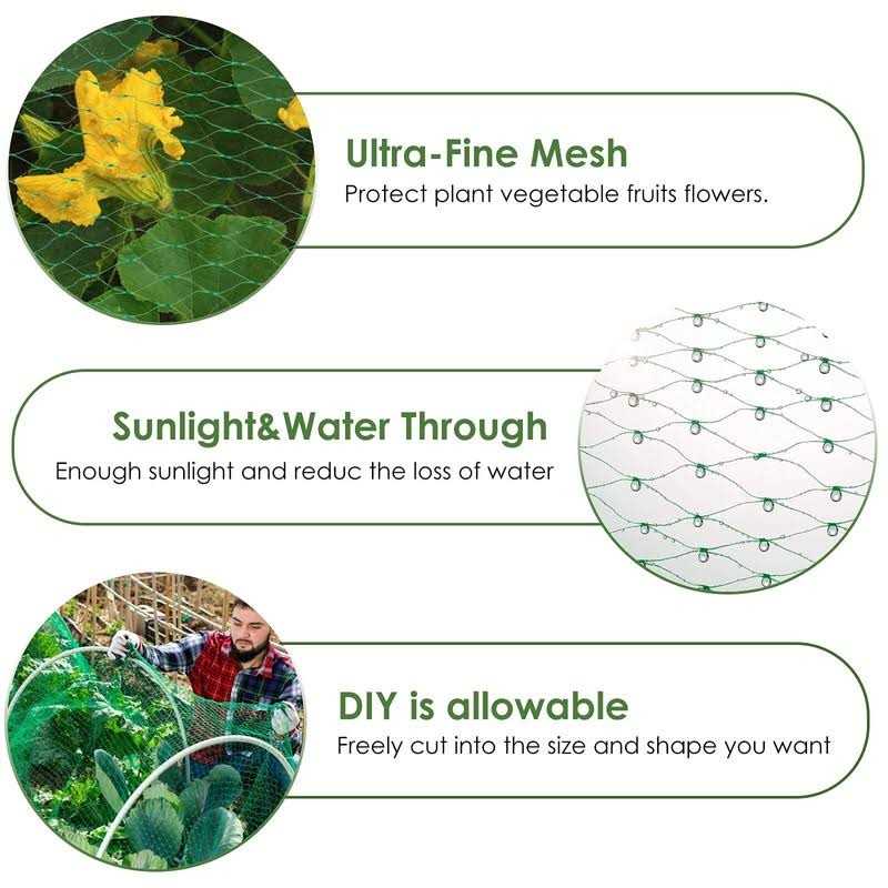 Ruolan Bird Netting for Garden Protect Vegetable Plants and Fruit Trees,Plastic Trellis Netting for Birds, Deer,Squirrels and Other Animals - Image 5