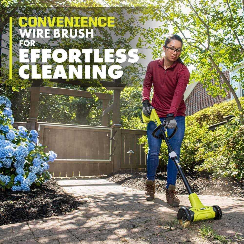 RYOBI ONE+ 18V Patio Cleaner with Wire Brush Edger - Image 3