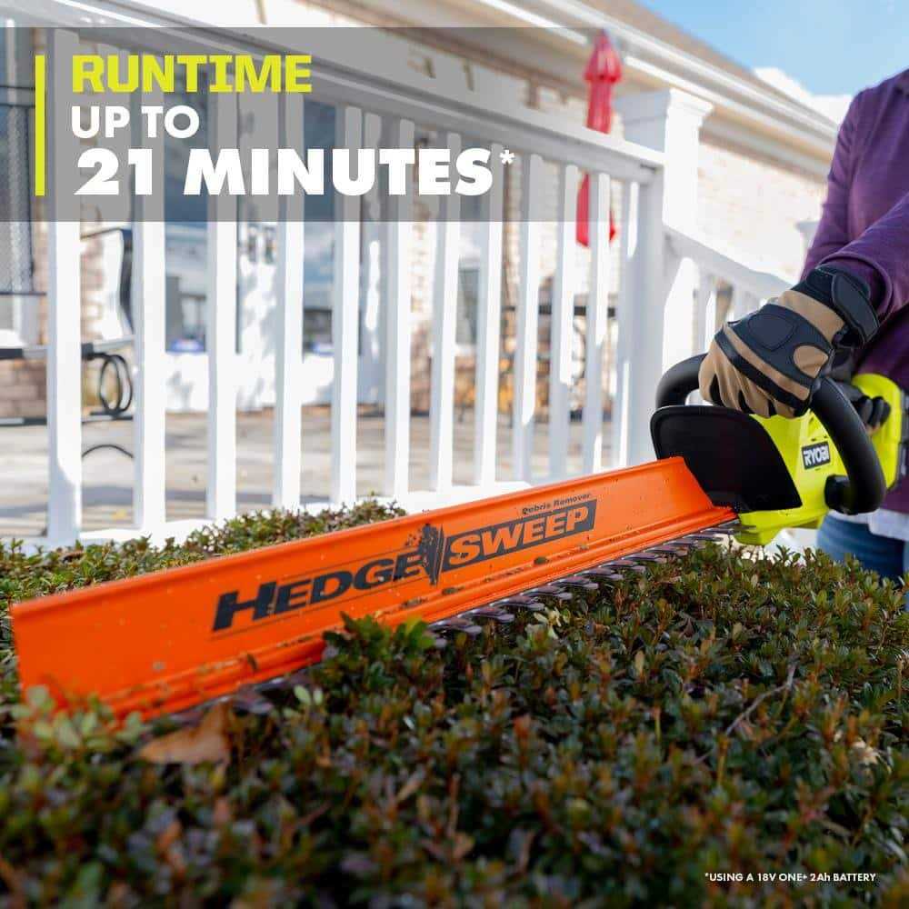 RYOBI ONE+ 18V 22 in. Lithium-Ion Cordless Hedge Trimmer with 2.0 Ah Battery and Charger - Image 5
