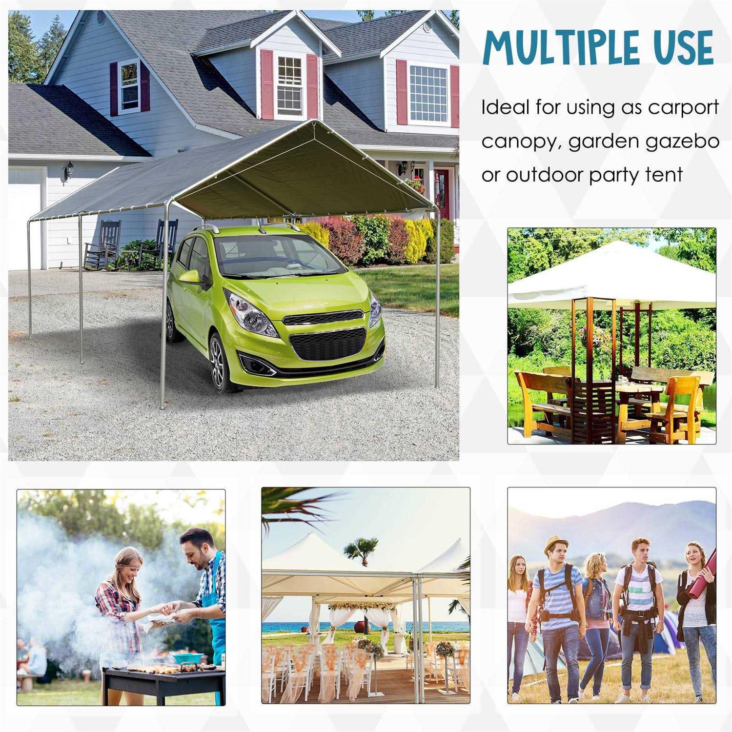 Outsunny 10'x20' Carport Heavy Duty Galvanized Car Canopy with Included Anchor Kit - Image 4