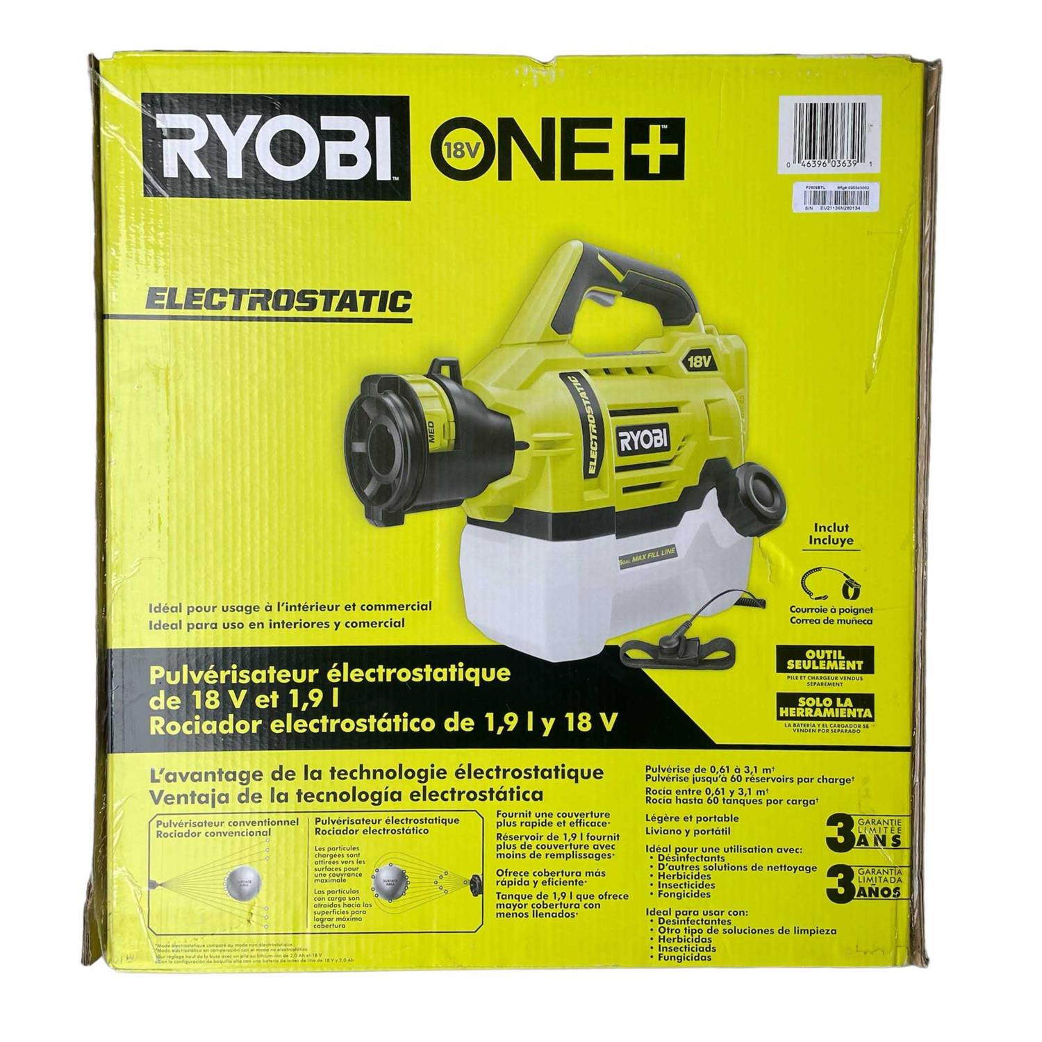 RYOBI ONE+ 18V Cordless Electrostatic 0.5 Gal. Sprayer - Image 3