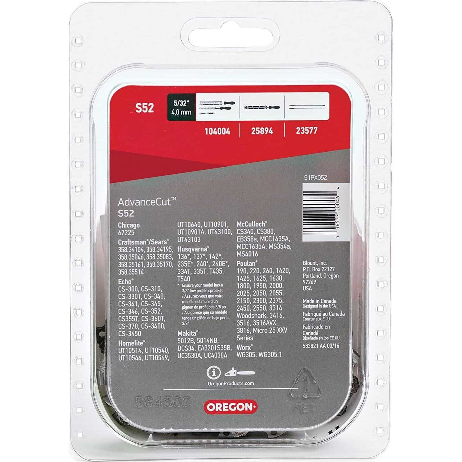 Oregon S52 AdvanceCut 14-Inch Chainsaw Chain Fits Craftsman - Image 3