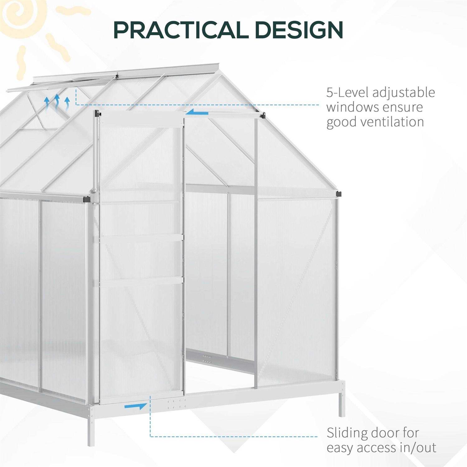 Outsunny 6' x Walk Greenhouse - Image 4