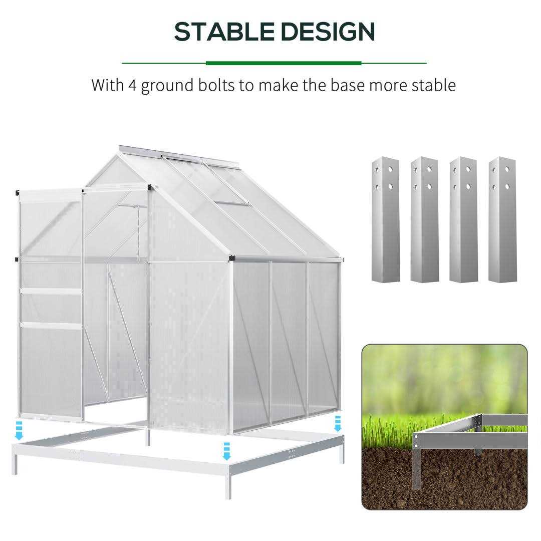 Outsunny 6' x Walk Greenhouse - Image 3