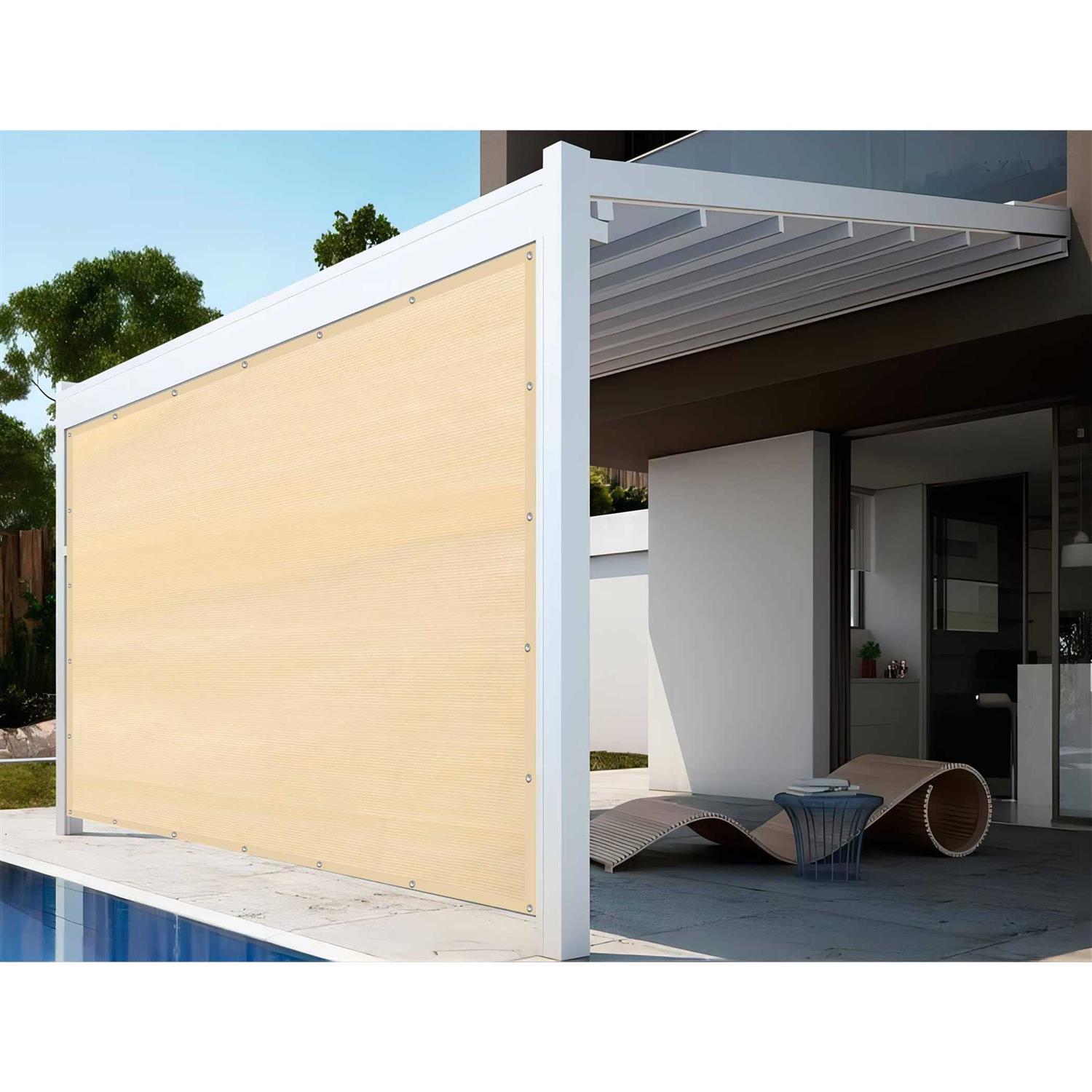 Shatex 90% Shade Fabric Sun Shade Cloth with Grommets for Pergola Cover Canopy - Image 5