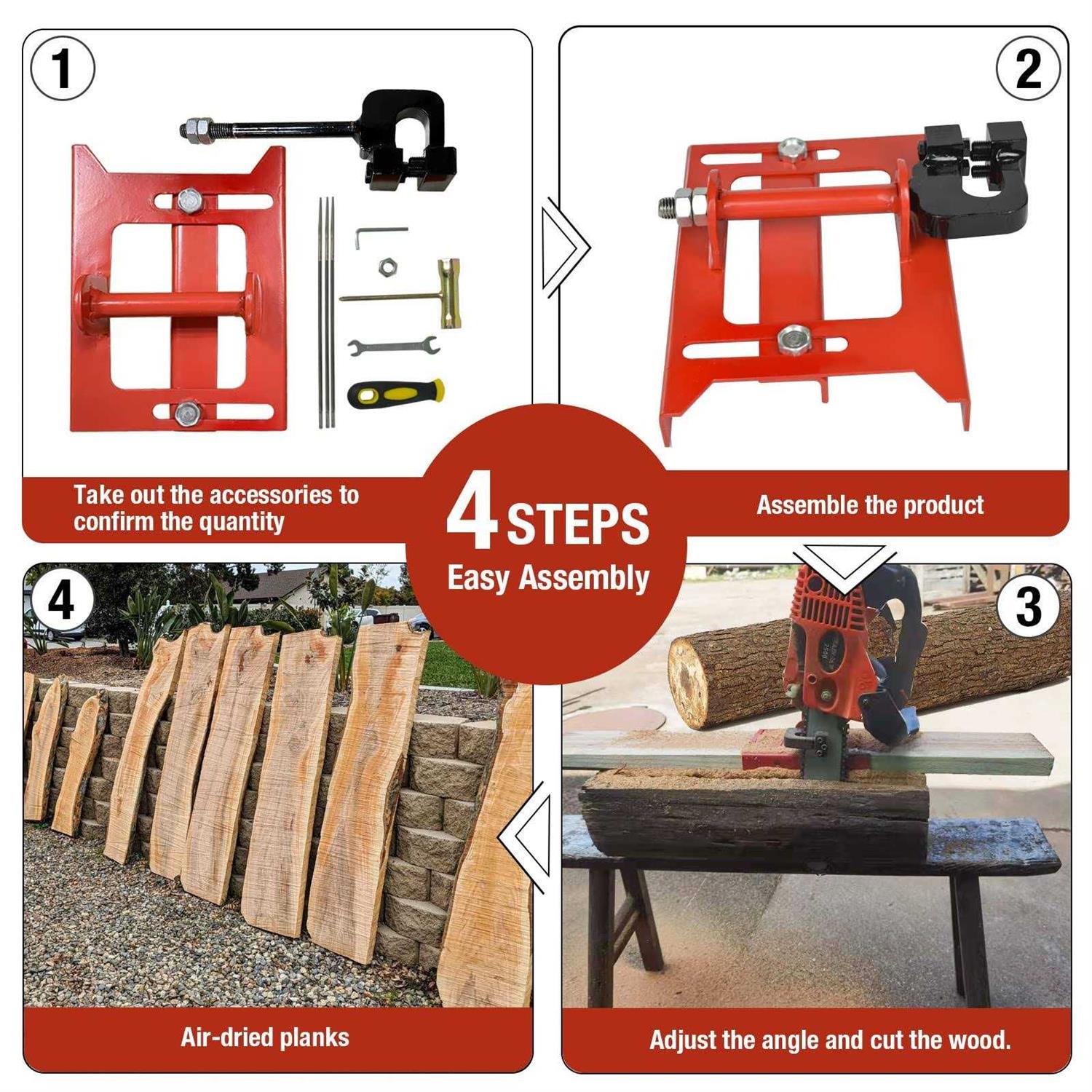 SurmountWay Vertical Chainsaw Mill Lumber Cutting Guide for Chainsaw Portable Mini Sawmill Chainsaw Attachment Cut Guided Mill Wood for Builders and - Image 3
