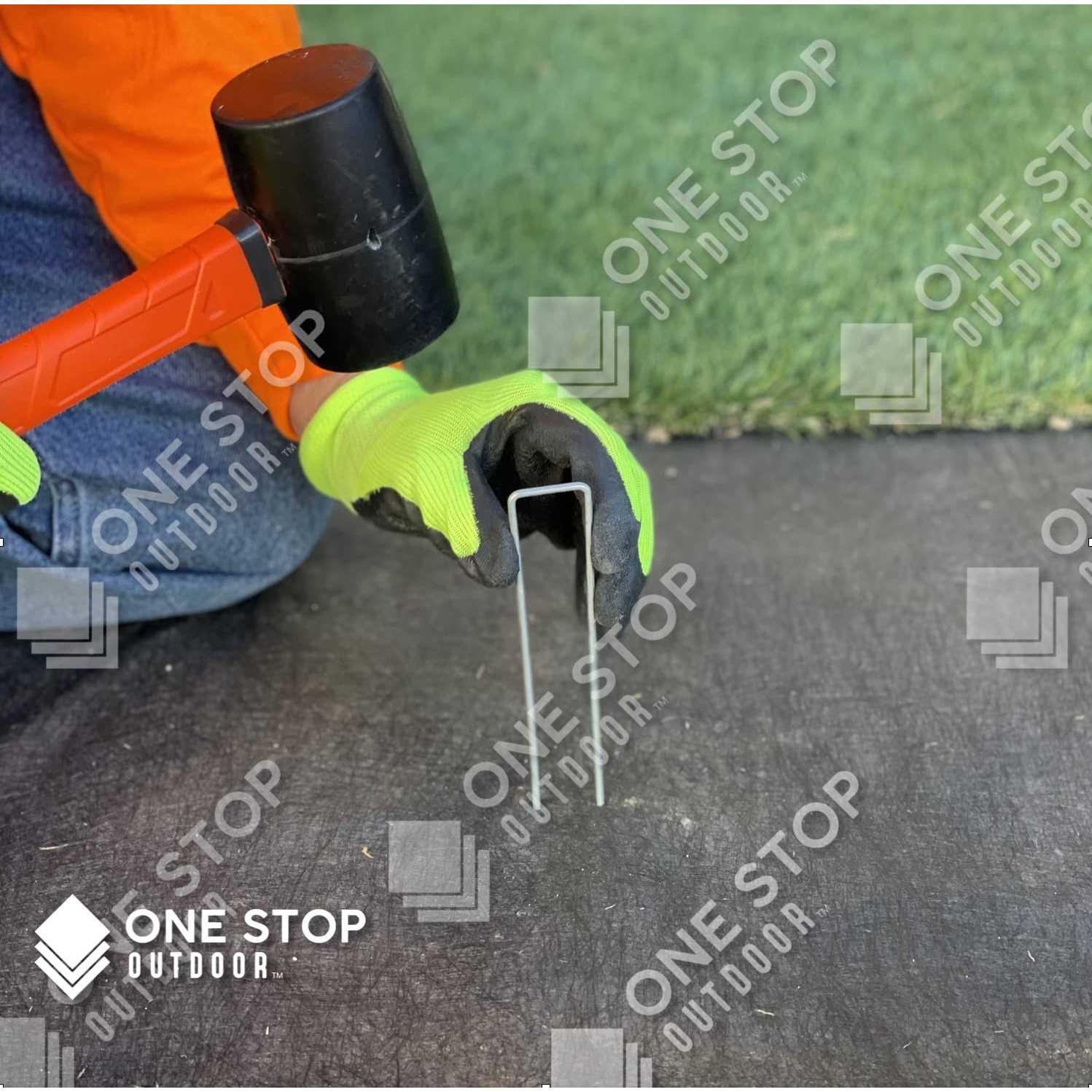 One Stop Outdoor Green Top 6 Inch Garden Stakes Landscape Staples - Image 4