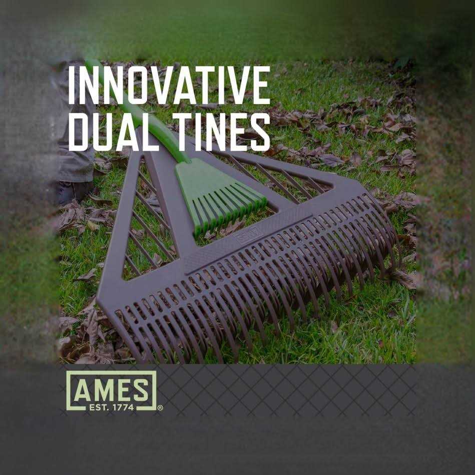 Ames 998270 Dual Tine Poly Leaf Rake with Hand Rake - Image 3