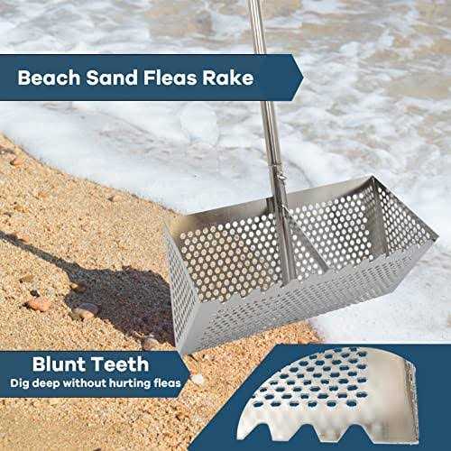 Sand Fleas Rake Stainless Steel Sand Sifter Detachable 47 Inches Long Handle - Image 5