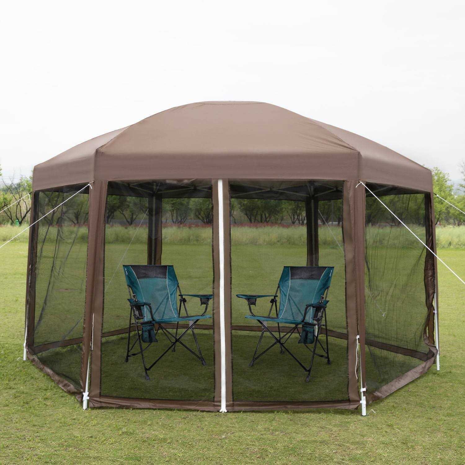 Paylesshere 13x13ft Hexagonal Gazebo Party Tent Pop up Gazebo Screen House with Mosquito Netting Carry Bag Waterproof Easy Set up and Adjustable - Image 3