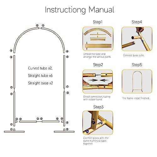 OFRAME STAND Arch Backdrop Stand Wedding Arch Stand Balloon Arch Frame Kit for Wedding Arch Flower Stand Party Background Decoration - Image 5