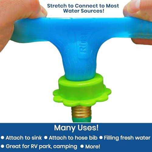 Rinseroo Universal Garden Hose Attachment Sleeve & Sprayhead Stretch-to-Connect Hose Connector & Sprayer - Image 4