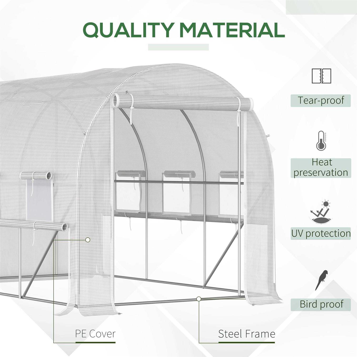 Outsunny 7' x 7' Walk-in Tunnel Greenhouse - Image 3