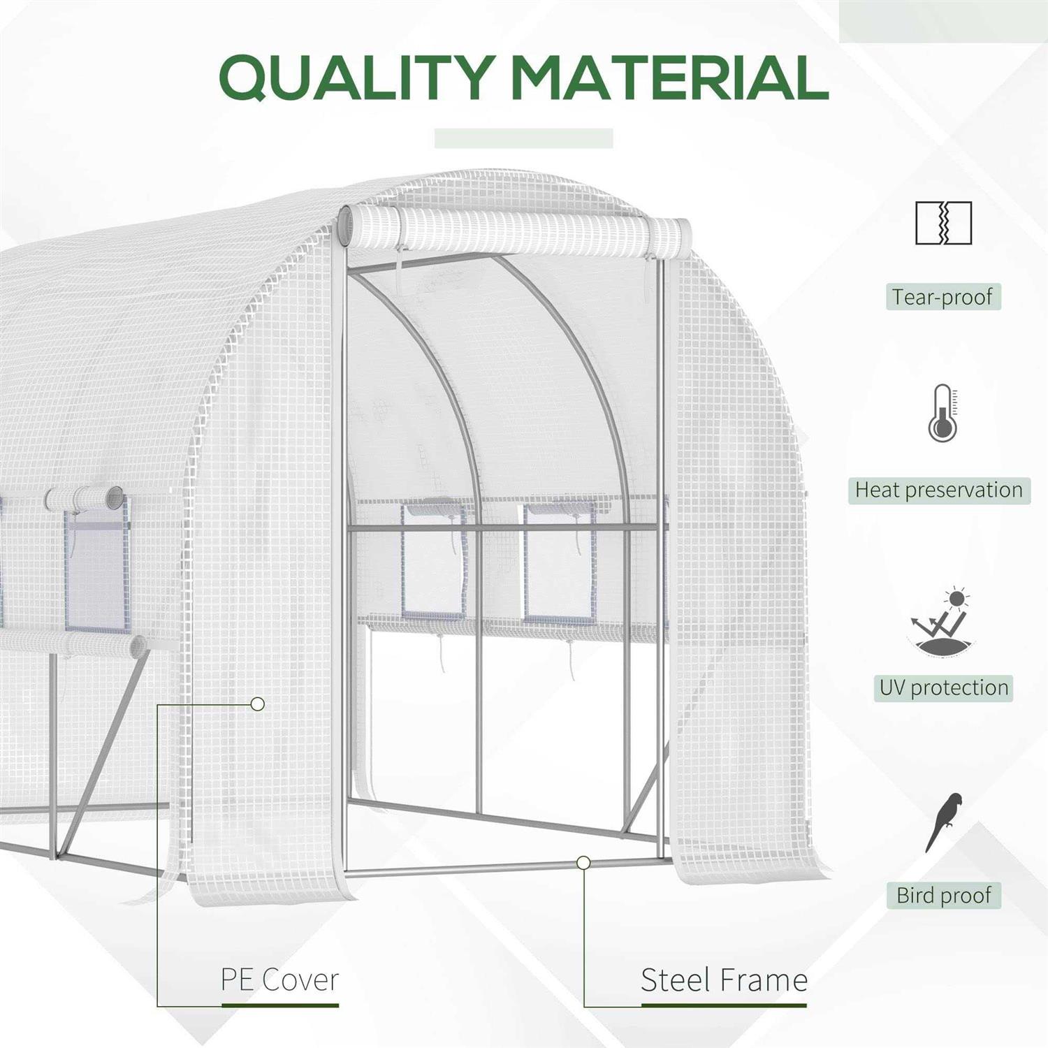 Outsunny 7' x 7' Walk-in Tunnel Greenhouse - Image 4
