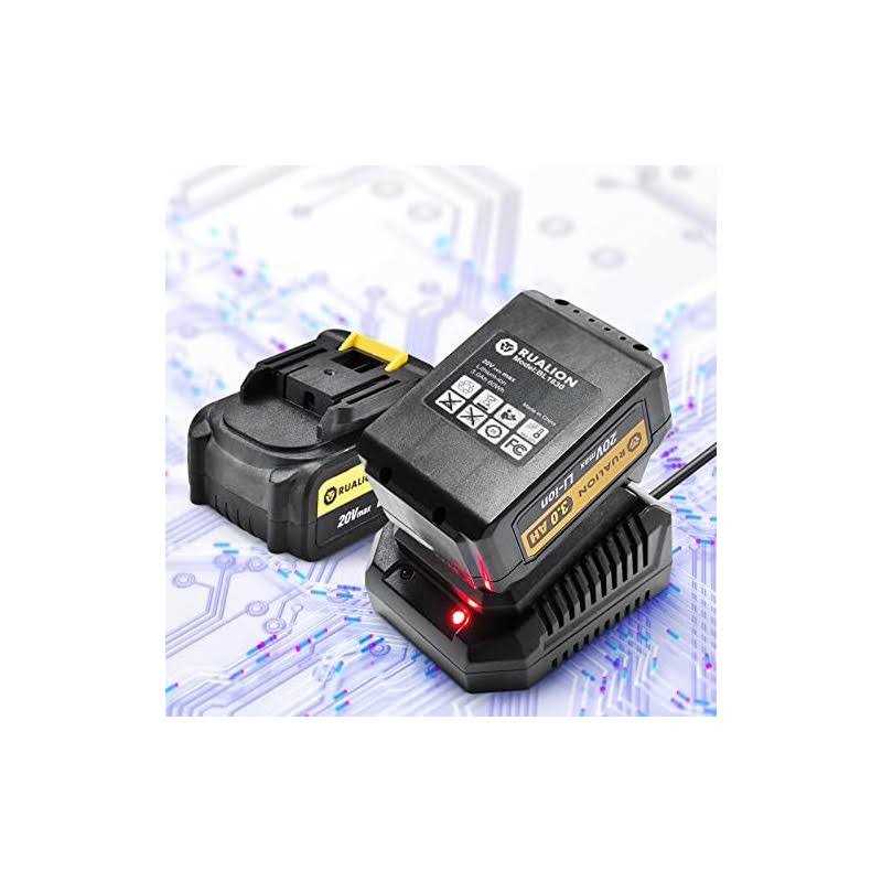 RUALION Cordless Leaf Blower Electric Leaf Blower Battery Powered 580CFM 3-Speed Dial Electric Battery Blower with 2 * 20V 3.0Ah Battery for Lawn - Image 4