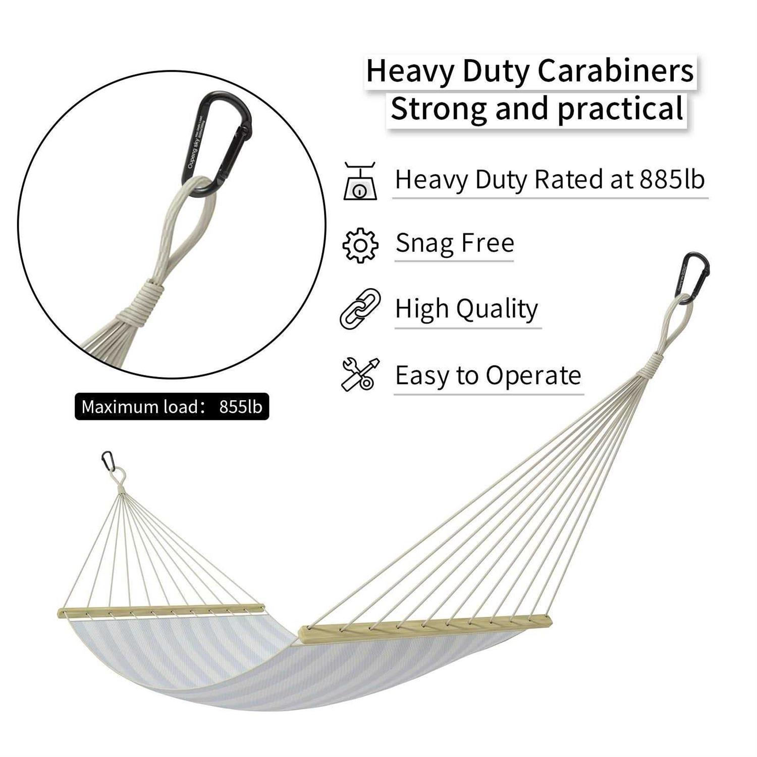 Oupeng sky Carabiner Clip, 855lbs,3 Iron Heavy Duty Caribeaners for Hammocks, Camping Accessories,Hiking,Keychains,Outdoors and Gym etc,D Shaped Spring Hook - Image 5