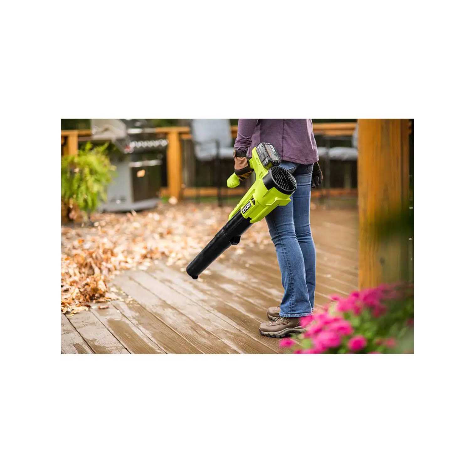 RYOBI ONE+ 18V Cordless Battery String Trimmer and Blower Combo Kit with 4.0 Ah Battery and Charger - Image 5