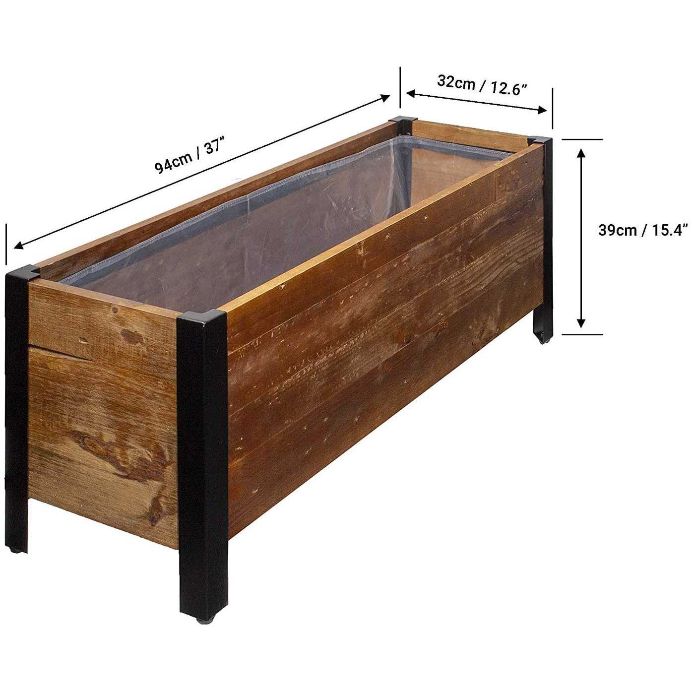 Amazon Basics Recycled Wood Rectangular Garden Planter - Image 3