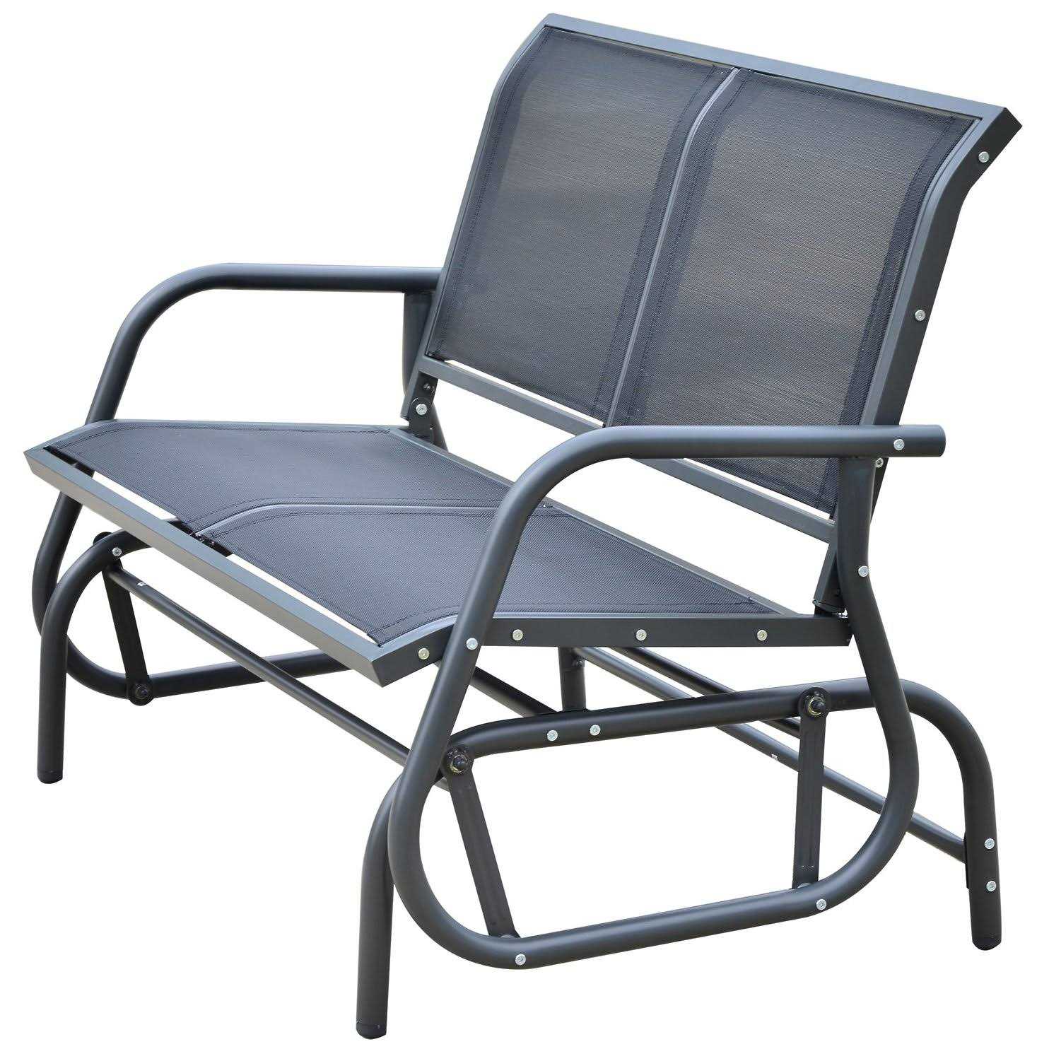 Outsunny 2-Person Glider Bench Rocking Chair - Image 4