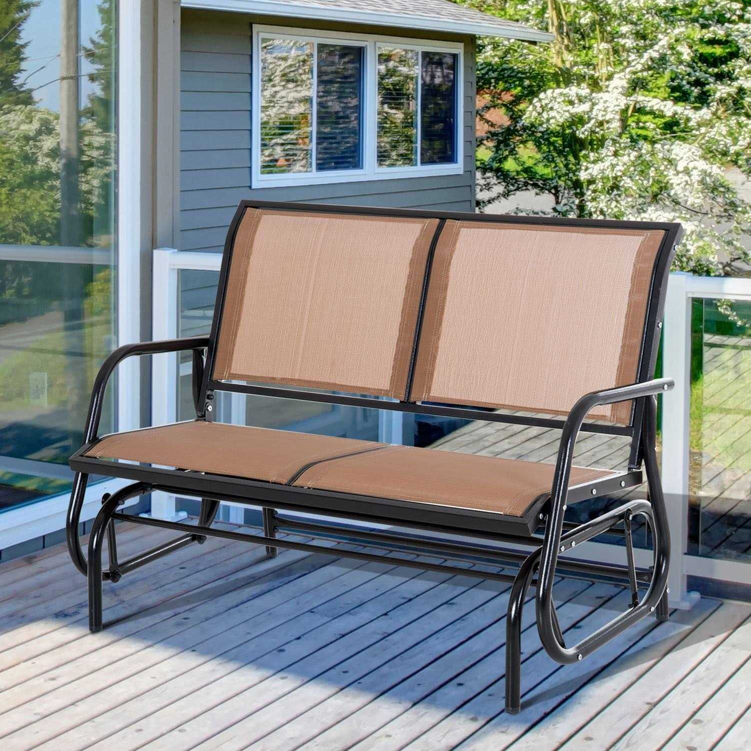 Outsunny 2-Person Glider Bench Rocking Chair - Image 4