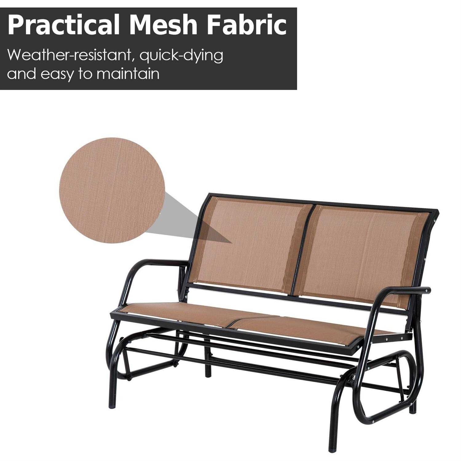 Outsunny 2-Person Glider Bench Rocking Chair - Image 5