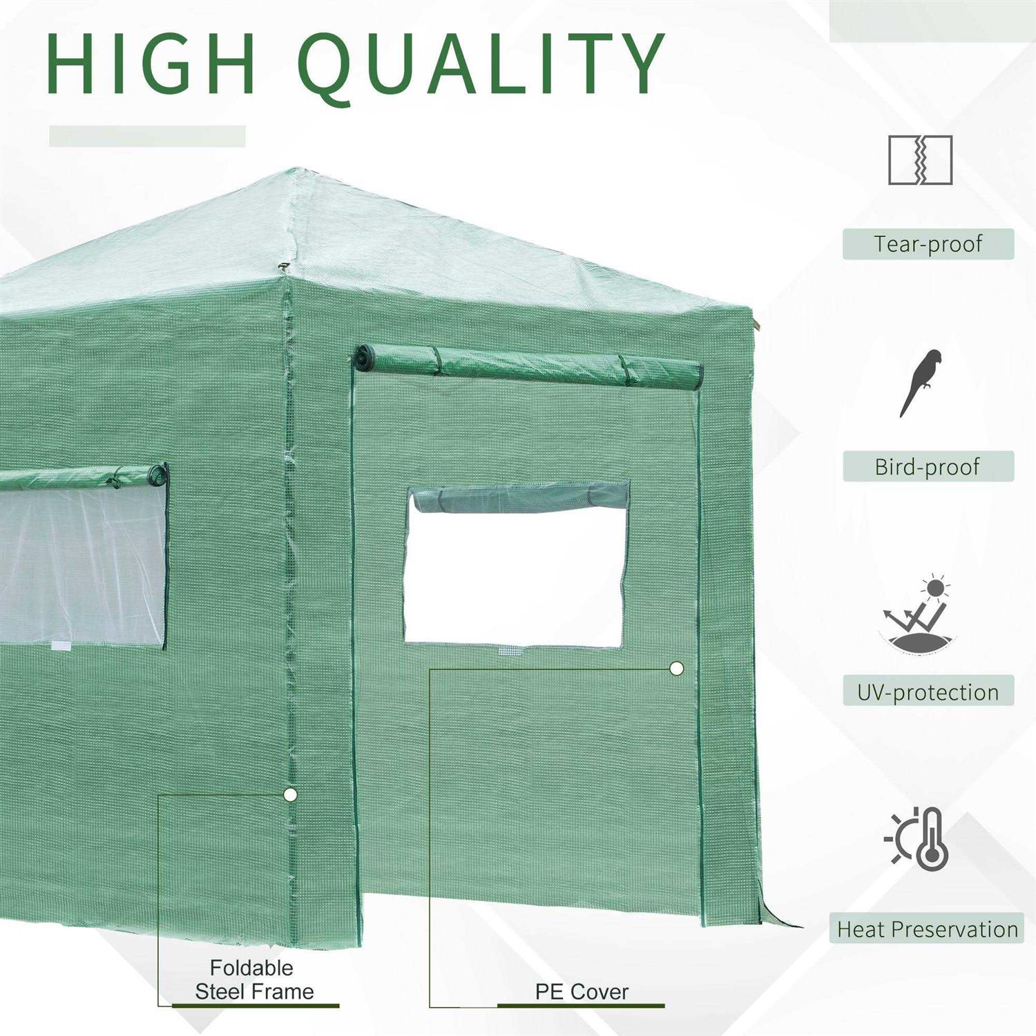 Outsunny Portable Folding Pop-up Walk-in Greenhouse - Image 4