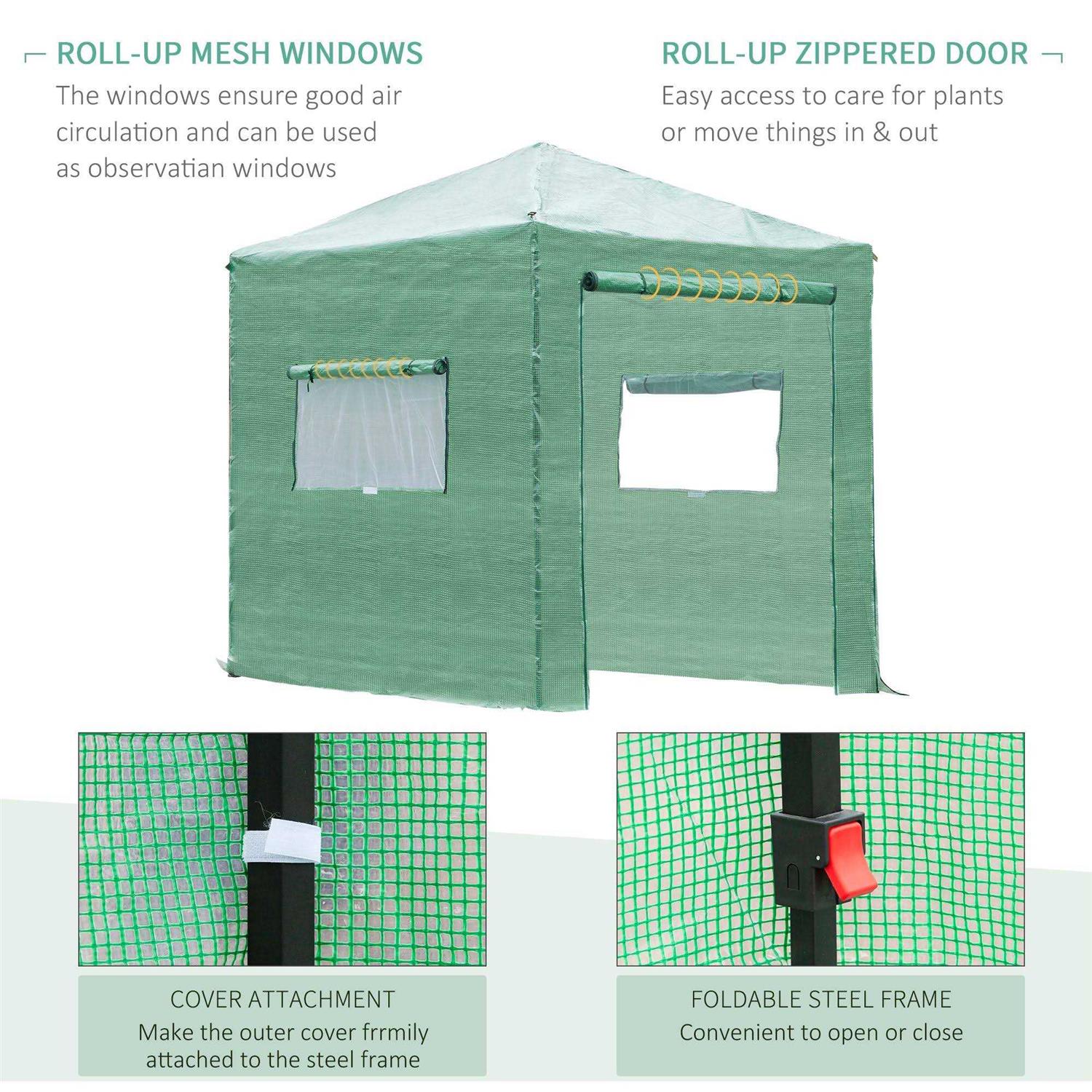 Outsunny Portable Folding Pop-up Walk-in Greenhouse - Image 5