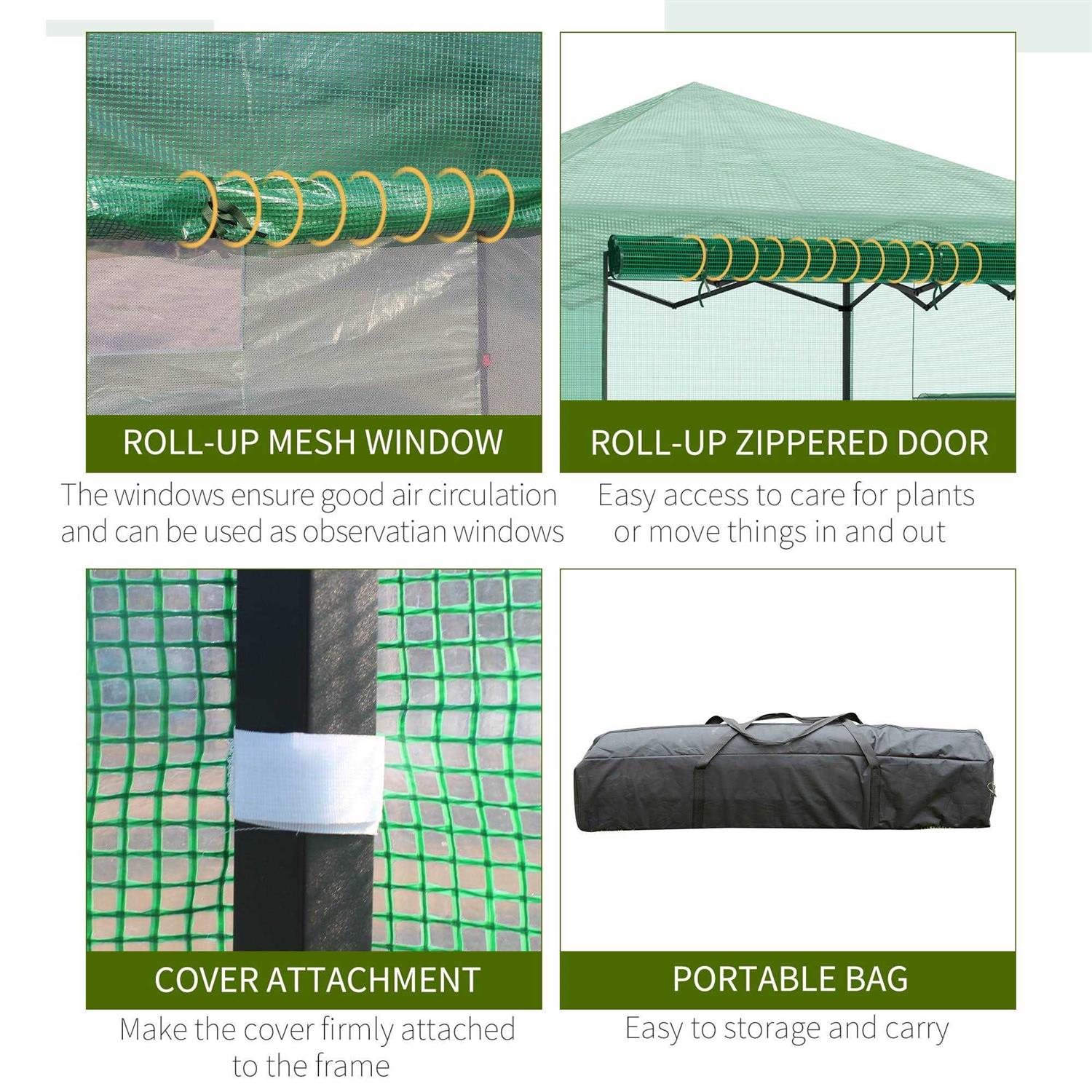 Outsunny Portable Folding Pop-up Walk-in Greenhouse - Image 3