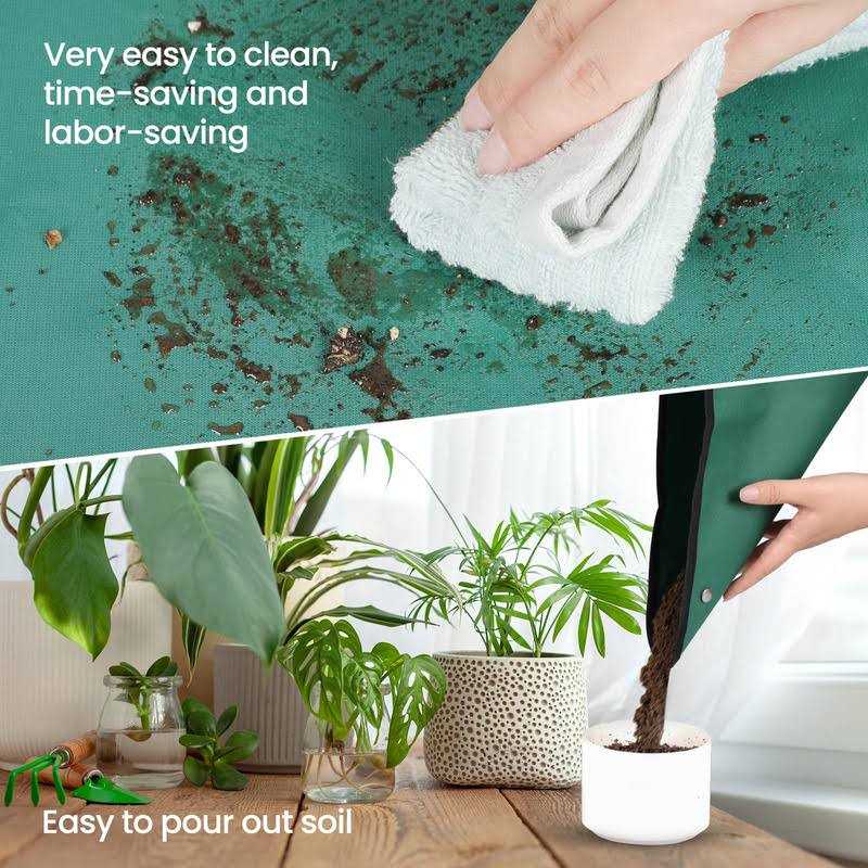 Repotting Mat for Indoor Plants 29 Waterproof Oxford Fabric Plant Mat for Mess Control and Transplanting - Image 3