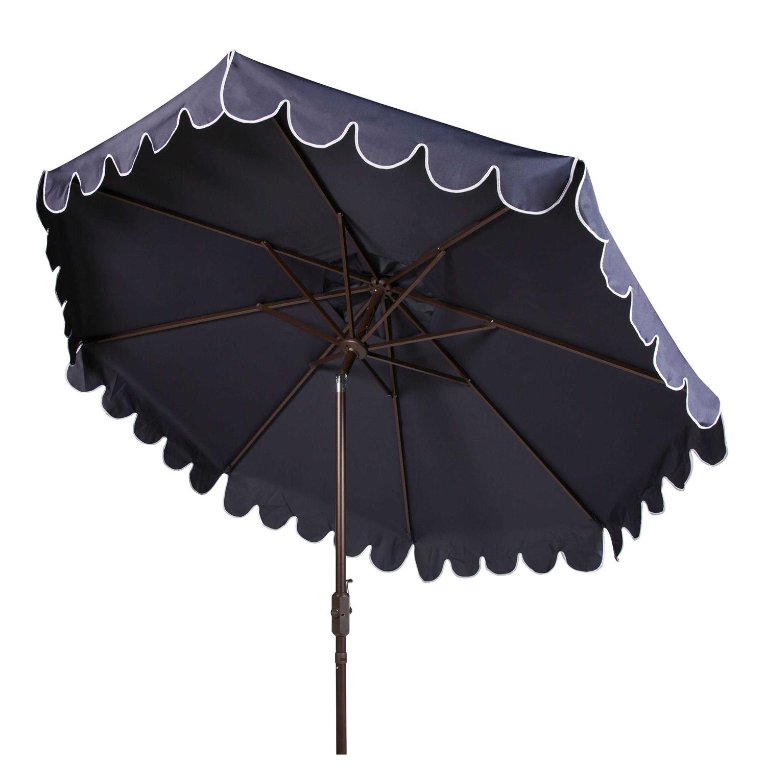Safavieh Venice Single Scallop 9Ft Crank Outdoor Push Button Tilt Umbrella - Image 3