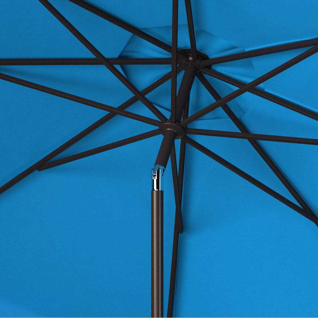 Safavieh Venice Single Scallop 9Ft Crank Outdoor Push Button Tilt Umbrella - Image 4