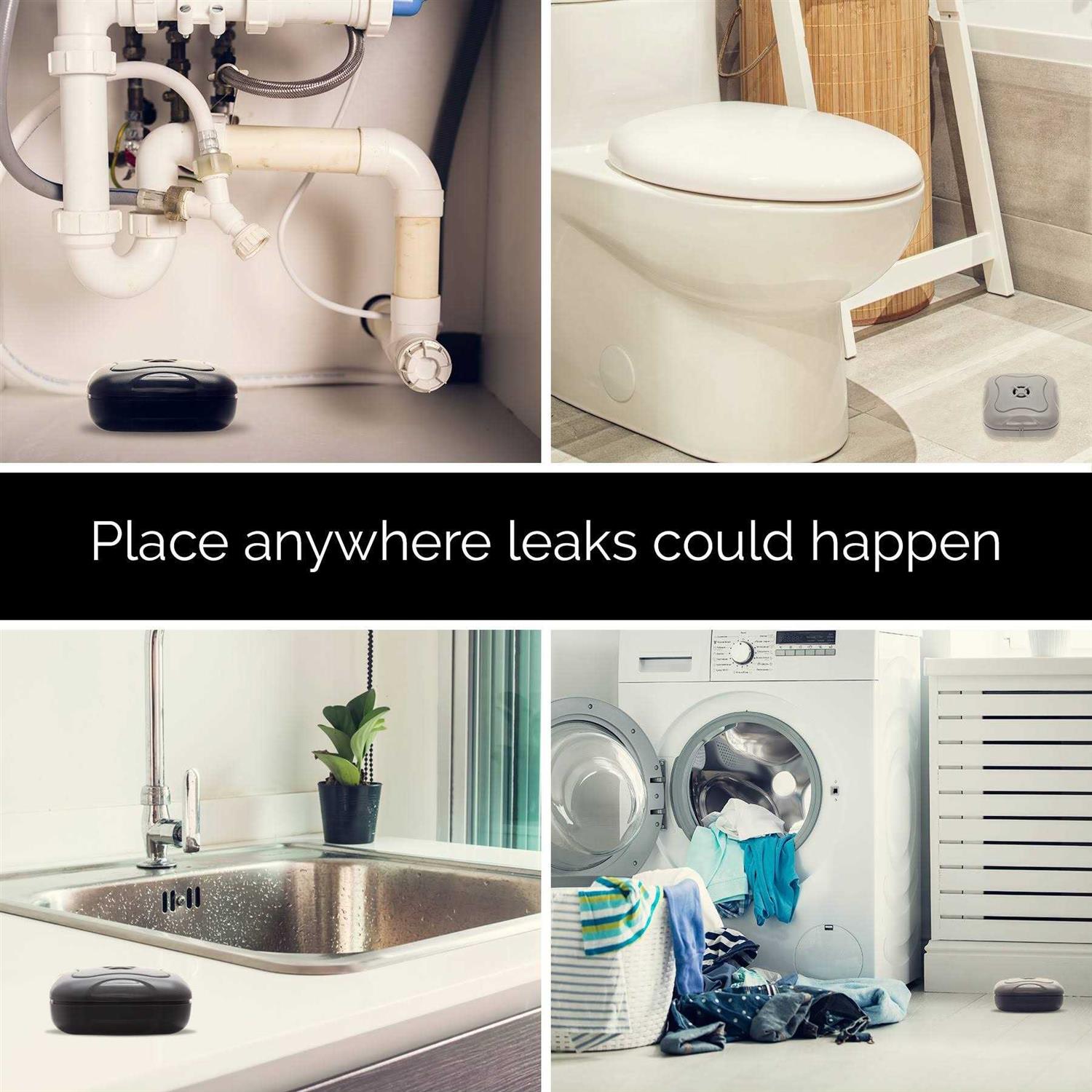 Mindful Design Water Leak Detector 95 dB Flood Detection Alarm Sensor for Bathrooms - Image 3