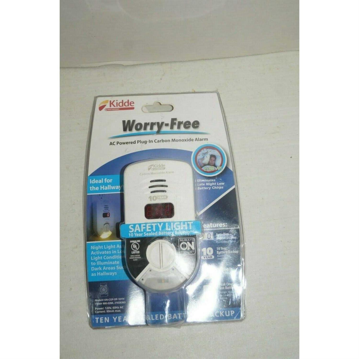 Kidde 10-Year Worry Free Plug-In Carbon Monoxide Detector with Battery Backup Digital Display and Safety Light - Image 3