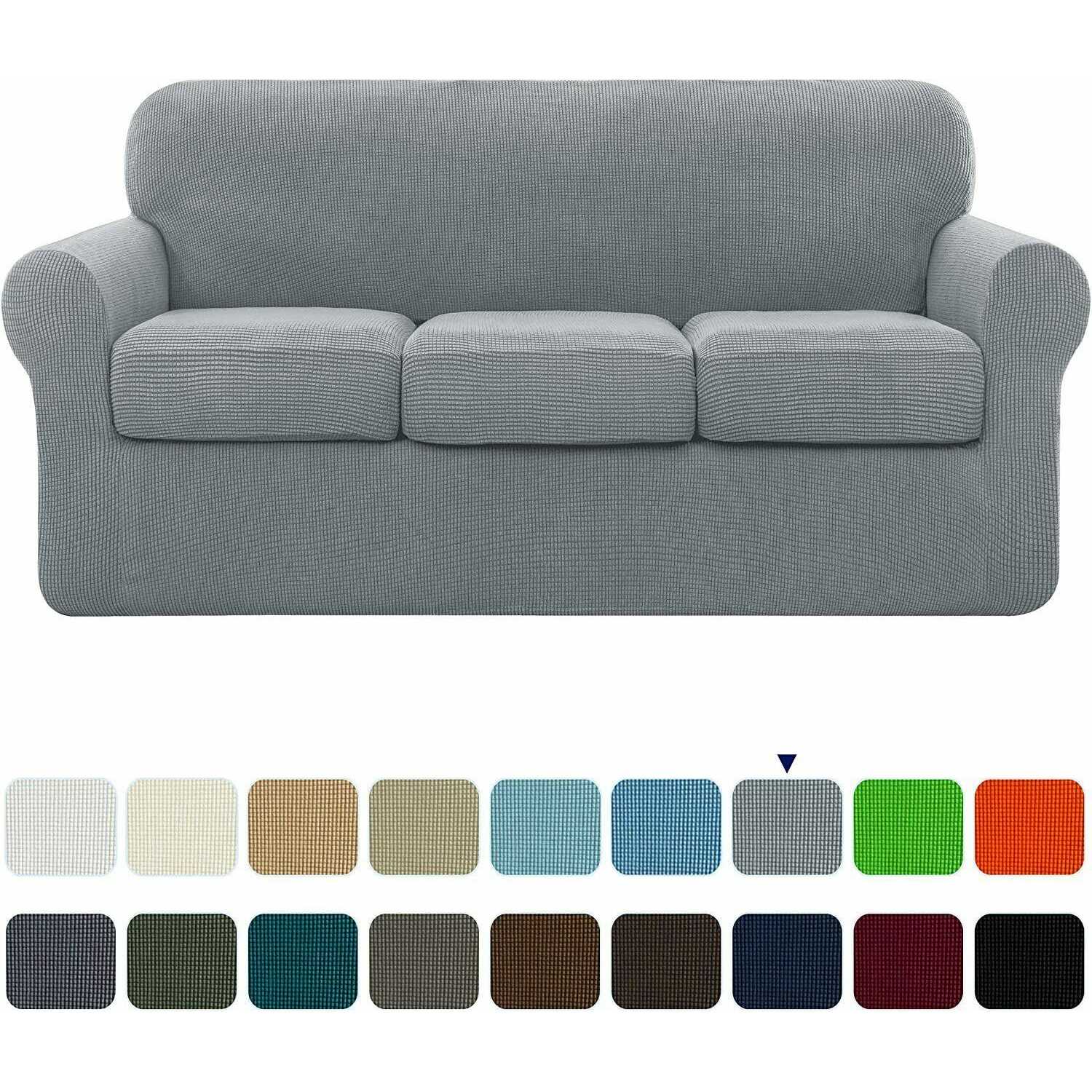 Subrtex Stretch Textured Grid Sofa Cover Slipcover,Separate Cushion Cover - Image 3