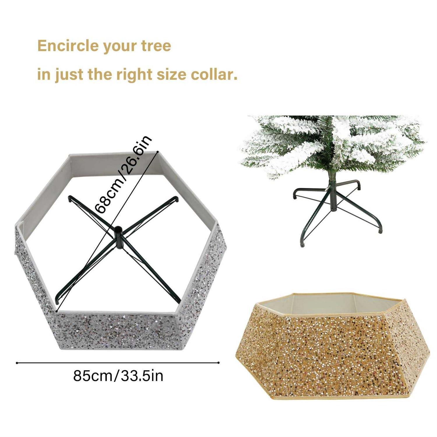 Transform Your Christmas Tree with Sunshine's Sparkling Sequin Tree Skirt - Image 3
