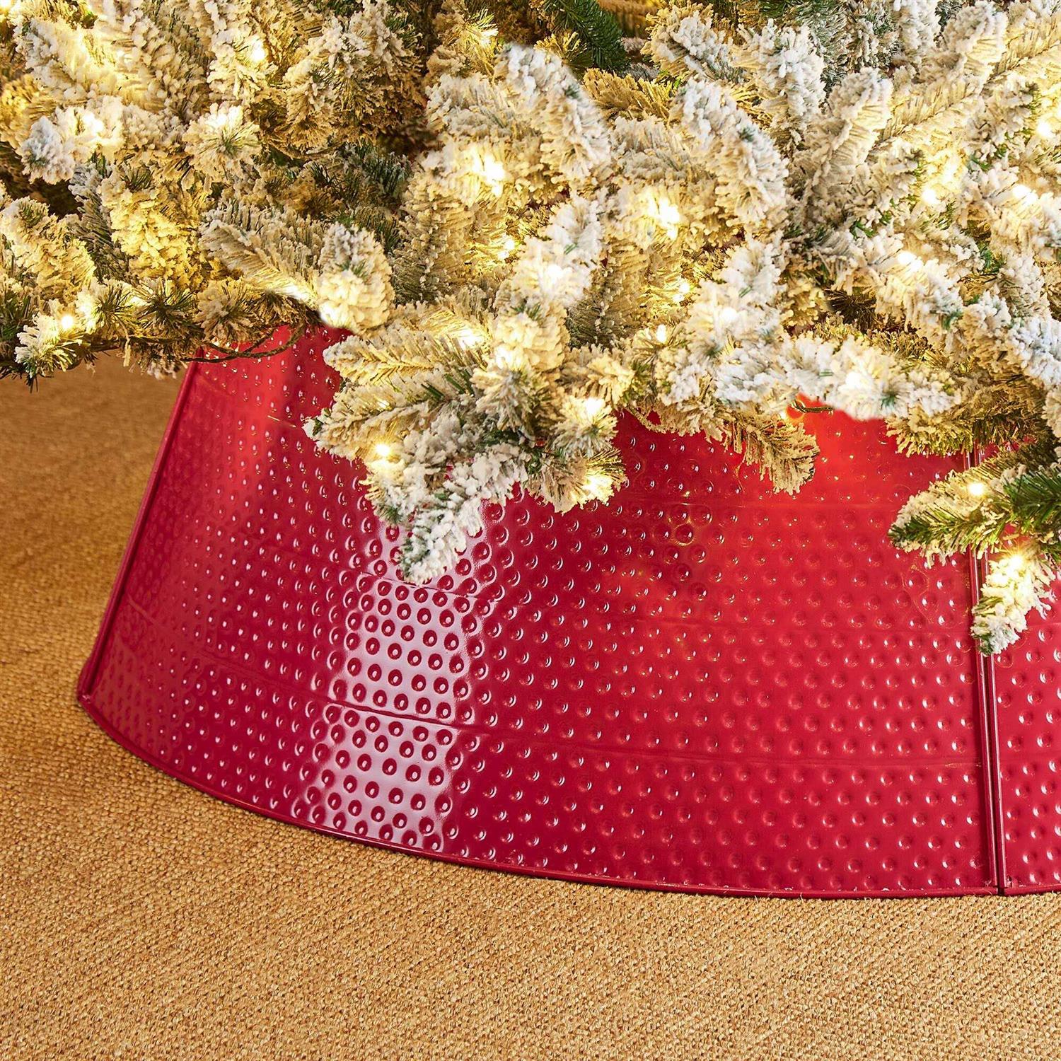 Christmas Hammered Metal Tree Collar Glitzhome - Image 5